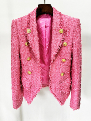 BA2340 Kimshein Autumn/Winter Fashion French Style Slim Fit Houndstooth Blazer Suit Jacket for Customer Requirements