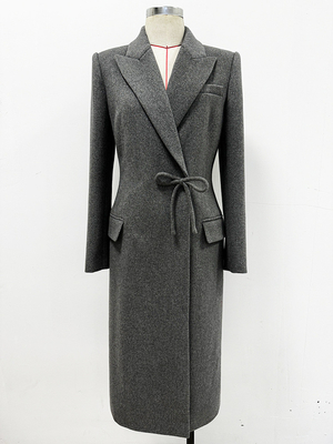 BA2341 Luxury Designer Women's Autumn/Winter Fashion Slim Long Sleeve Butterfly Bow Elegant Wool Midi Suit Coat Hot Item