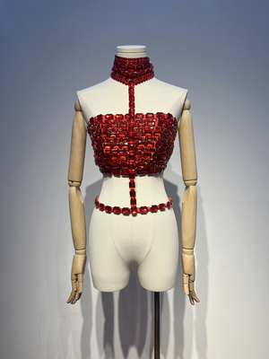 TS2249 Kimshein Luxurious Crystal Rhinestone Camisole for Women's Elegant and Sexy Tight-fitting Top in Glamorous Colors