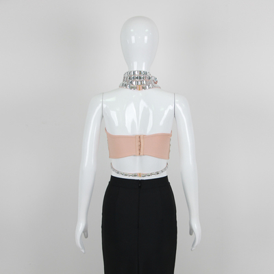 TS2249 Kimshein Luxurious Crystal Rhinestone Camisole for Women's Elegant and Sexy Tight-fitting Top in Glamorous Colors