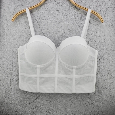 TS2223 Kimshein Fashionable Women's Club Top Tight Bustier No Craft Mesh Fabric