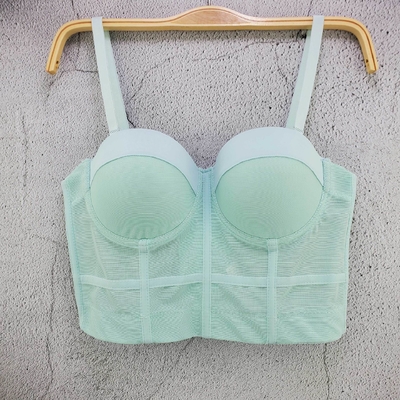 TS2223 Kimshein Fashionable Women's Club Top Tight Bustier No Craft Mesh Fabric