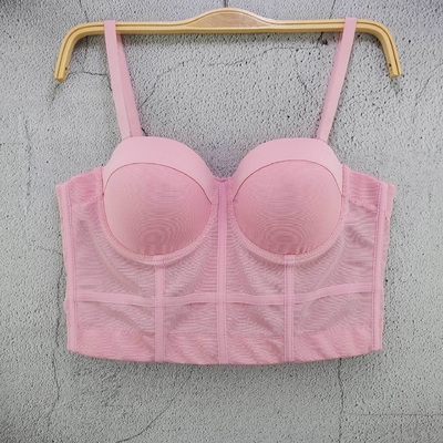 TS2223 Kimshein Fashionable Women's Club Top Tight Bustier No Craft Mesh Fabric