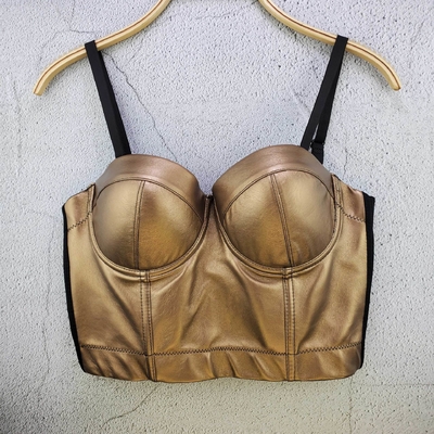 KIMSHEIN Top-Notch PU Short Top Latest Design for Sexy Tight Fit and Top Fashion Statement