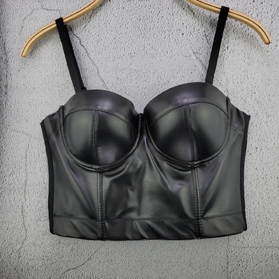 KIMSHEIN Top-Notch PU Short Top Latest Design for Sexy Tight Fit and Top Fashion Statement