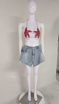TS2218 Luxury Crystal Top Sexy and Trendy Summer Diamond Top for Women 2023 Fashionable Clothing