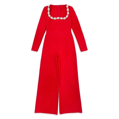 JB2250 Women's Water Drill Jumpsuit Tight Square Neck Flared Pants 250g Fabric Supports Needle Inspection Technology