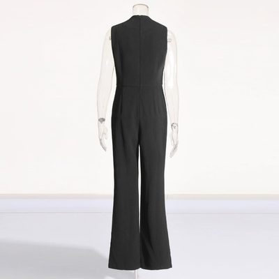 Sleeveless and Needle-Supported Make a Fashion Statement at Parties with Our Eco-Friendly Crystal Jumpsuit