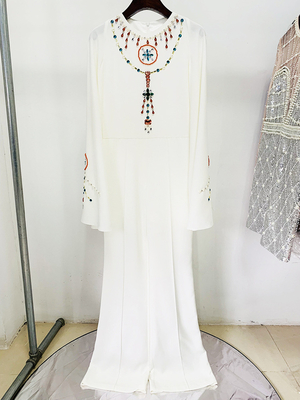 JB2258 Elegant Formal Jumpsuit with Long Sleeves and Luxurious Water Diamond Embellishment Perfect for Everyday Routines