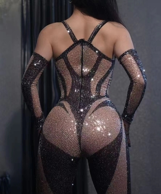 AD1609 Customized Jumpsuit for Women Sexy and Stylish Design Made of Transparent Fiber