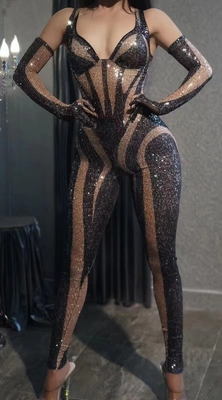 AD1609 Customized Jumpsuit for Women Sexy and Stylish Design Made of Transparent Fiber