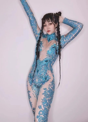 AD1636 Women's Luxury Fashion Clothing Sexy Clubwear Jumpsuit Handmade Crystal Dress with Long Pants Fast Shipping