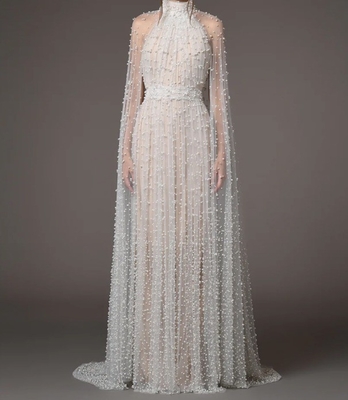 Pearl Beads in Luxurious Style ED2768 Kimshein Elegant Pearl Mesh Beaded Luxury Dress for Women's Elegant Evening Gown