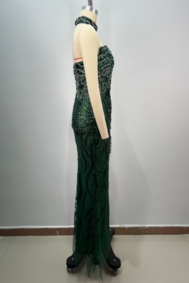 ED2763 Luxury Evening Dress for Women Elegant Crystal Pearl Sequin Maxi Dress Washable Needlework Craft Elegant Design