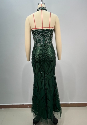 ED2763 Luxury Evening Dress for Women Elegant Crystal Pearl Sequin Maxi Dress Washable Needlework Craft Elegant Design