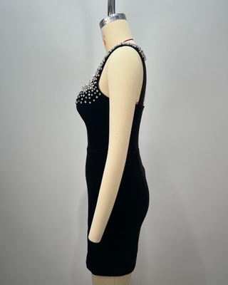 ED2766 Kimshein Luxury Collection Elegant Black Evening Dress with Shimmering Velvet and Crystals