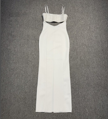 Summer Collection Maxi Party Dress with Beaded Embellishments for Women at Markexi Club Event Luxurious Design