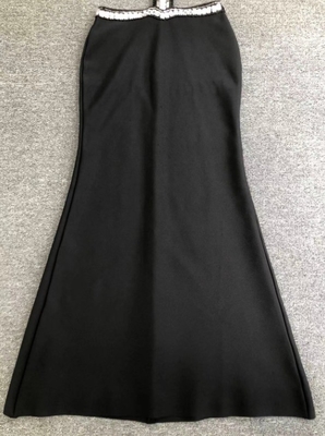 SB3438 Kimshein Maxi Party Dress All Seasons Sexy Bandage Dress with Crystal Rhinestones and Waterfall Design