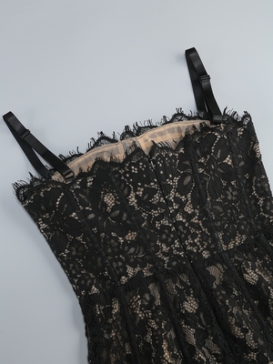 Kimshein Women's Elegant Lace Sleeveless Long Sexy Tight Night Party Dress Make a Statement with Your Style and Elegance
