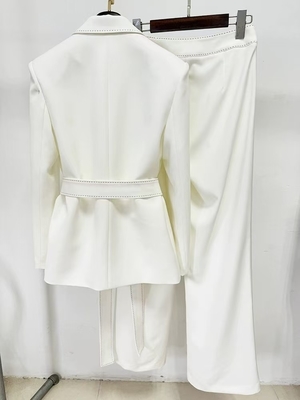 Spring/Autumn Office Lady Outfit SR2396 Kimshein Women's Formal Suit Set with Full Sleeve V-Neck Top and Pants