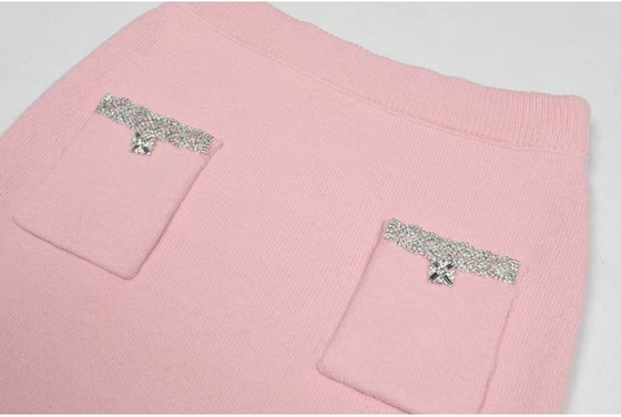 Water Diamond Embellished Spring Suit KD2288 Top Length Regular Sleeve Elegant Two-Piece Set for Women's Everyday Wear