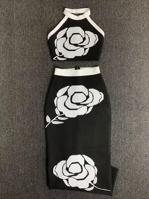SS2374 Luxury Fashion Women's Bodycon Dress Sexy Summer Bandage Two-Piece Set for Women's Summer Outfit Alternative