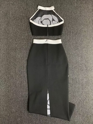 SS2374 Luxury Fashion Women's Bodycon Dress Sexy Summer Bandage Two-Piece Set for Women's Summer Outfit Alternative