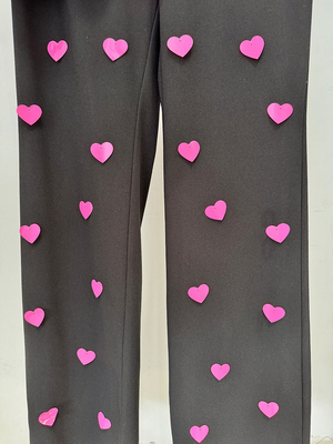 SS2375 Spring/Summer Collection Sweet and Chic 2-Piece Heart-Shaped Pants Set for Plus Size Women in Fashionable Design