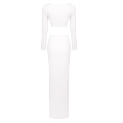 Guangdong SS2377 Elegant Cocktail Party Nightclub Sexy Girl High Slit Fashion Bridal Suit with Regular Sleeves in Ankle Length