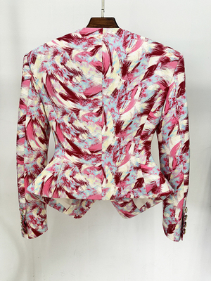 BA2329 Women's Formal Long Sleeve Printed Sports Jacket for Office Slim and Elegant Short Jacket Fast Sampling Supported
