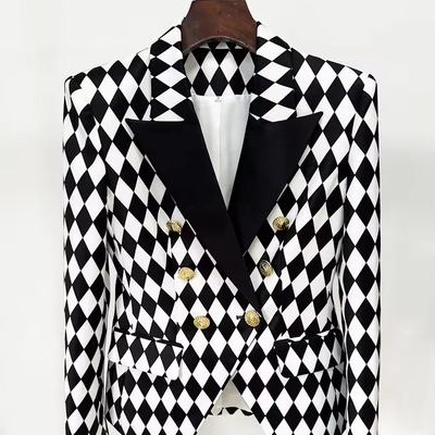 BA2317 Women's Fashionable and Sophisticated Suit Jacket in Monochrome with a Sleek Design