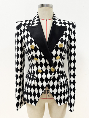 BA2317 Women's Fashionable and Sophisticated Suit Jacket in Monochrome with a Sleek Design