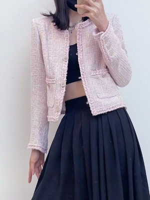 Polyester Lined WS2206 Sweet Style Women's Winter Wool Jacket Perfect for Parties and Formal Events