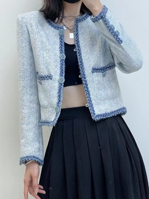 Polyester Lined WS2206 Sweet Style Women's Winter Wool Jacket Perfect for Parties and Formal Events