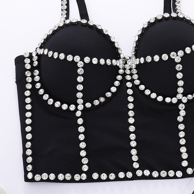Made D1246 Black and White Feather Beaded Tight Bustier Summer Off-shoulder Top for Your Customer Requirements