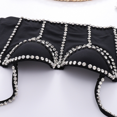 Made D1246 Black and White Feather Beaded Tight Bustier Summer Off-shoulder Top for Your Customer Requirements