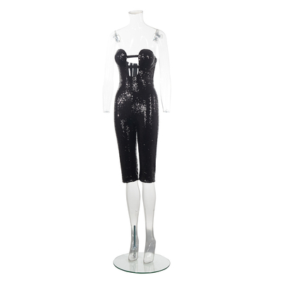 JB2280 Black Shiny Sequin Catsuit A Sensual and Provocative Choice for a Night Out in Guangdong