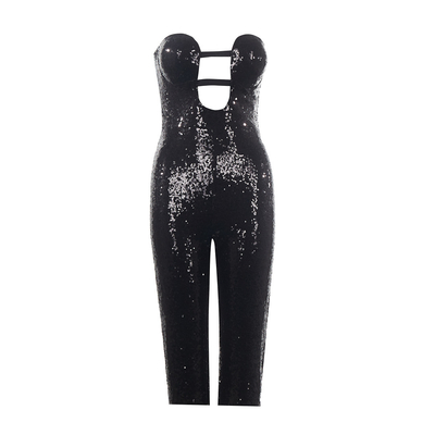 JB2280 Black Shiny Sequin Catsuit A Sensual and Provocative Choice for a Night Out in Guangdong