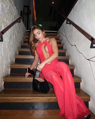 JB2273 Summer Women's Sexy Off-Shoulder Tight Dress with Solid Sleeveless Mesh See-Through Ruffle Edge Floral Jumpsuit
