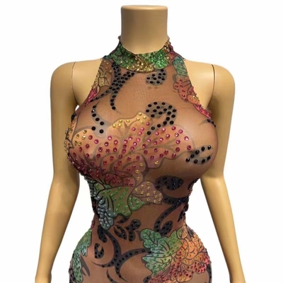1 Piece Minimum Order Handmade Party Girl Sexy Rhinestone Jumpsuit for Women Spring Season Must-Have Item