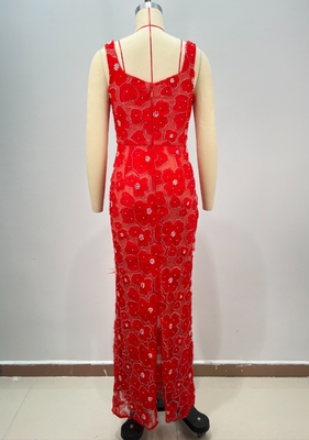 ED2755 Kimshein Elegant 3D Floral Party Dress with Square Neckline and Pearl Embellishments Hot Favorite