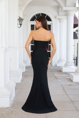Water Drill Design Strapless Fashionable and Elegant Women's Sexy Party Evening Dress with Intelligent Tracking Support