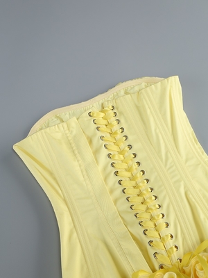 Polyester SB3430 Kimshein Mini Sleeveless Tight Bustier Dress Beautiful Sexy 3D Floral Dress Luxurious Elegant Women's Dress