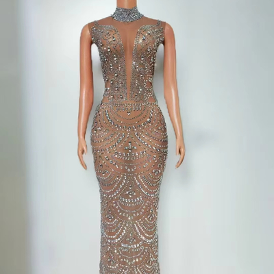AD2517 Kimshein Fashionable Women's Long Dress Sleeveless O-Neck Club Evening Dress with Customizable Logo