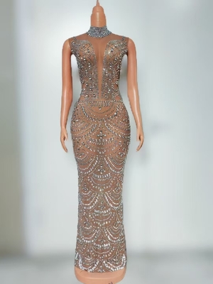 AD2517 Kimshein Fashionable Women's Long Dress Sleeveless O-Neck Club Evening Dress with Customizable Logo