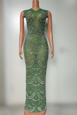 AD2517 Kimshein Fashionable Women's Long Dress Sleeveless O-Neck Club Evening Dress with Customizable Logo