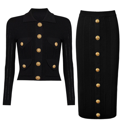 SR2389 Women's Knitted Suit Elegant Office Attire with 7-Day Fast Sampling and Intelligent Tracking Support