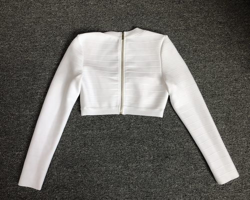SS2308 White Bandage Long Sleeve Mini Skirt Set for Women 300g Fabric Weight a Perfect Addition to Your Wardrobe