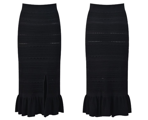 Guangdong Made KD2314 Women's Summer Two-Piece Knit Set Lazy Style with Anti-Pilling Sleeveless Top and Long Skirt