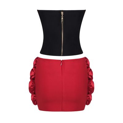 Short Length Strapless Neckline Kimshein SS2373 Fashionable Women's Luxurious 3D Flower Bandage Set